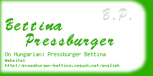 bettina pressburger business card